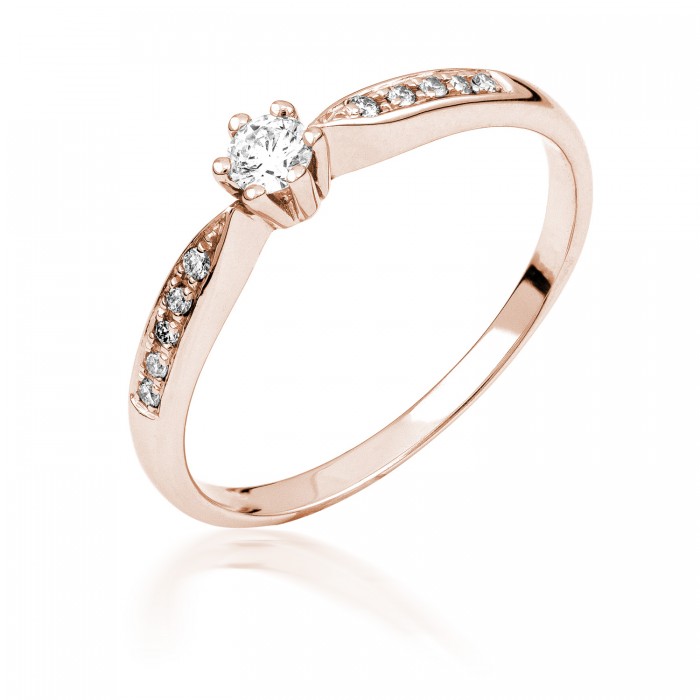  14K Rose Gold Engagement  Ring with diamond 0,05 ct