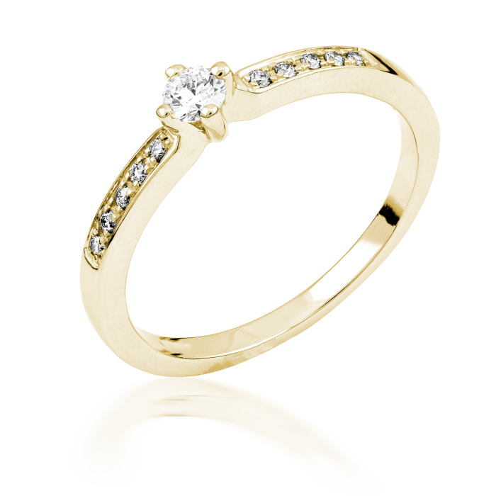  14K Yellow Gold Engagement  Ring with diamond 0,05 ct