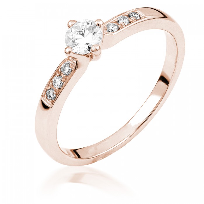  14K Rose Gold Engagement  Ring with diamond 0,4 ct