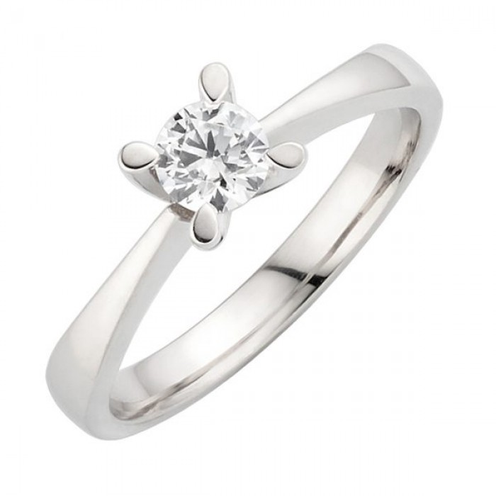  14K White Gold Engagement  Ring with diamond 0,30 ct