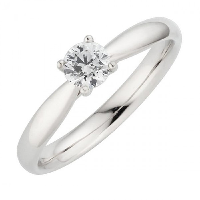  14K White Gold Engagement  Ring with diamond 0,30 ct