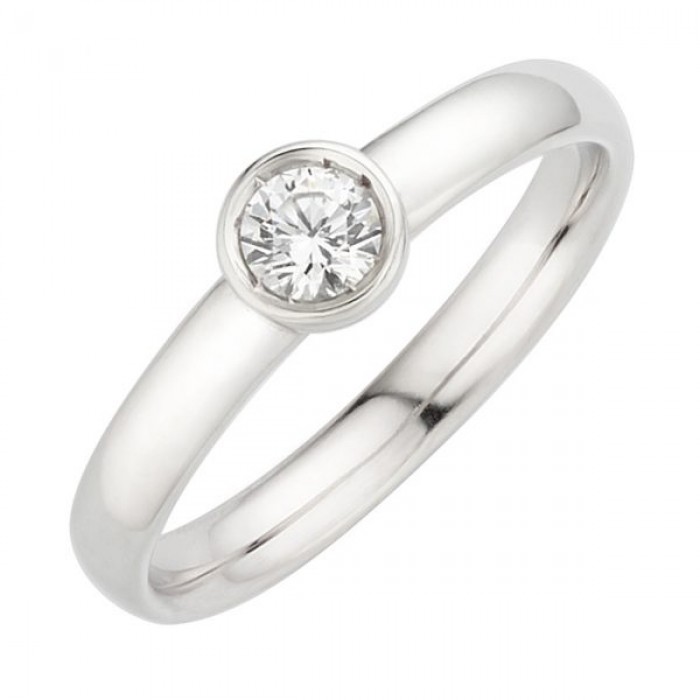  14K White Gold Engagement  Ring with diamond 0,20 ct